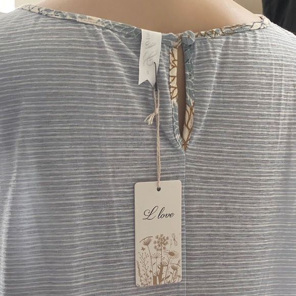 NWT Blue Cotton Sleeveless Top Size Small - Picture 4 of 6